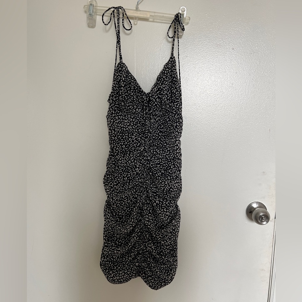 Black and White Animal Print Mini Dress